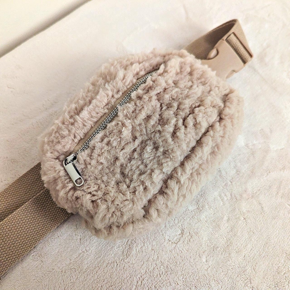 Wild Fable Beige Sherpa Belt Bag